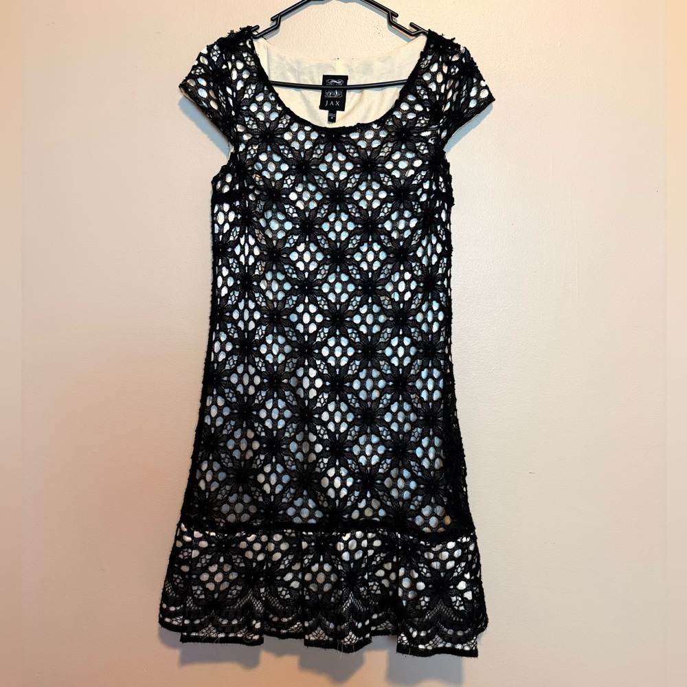 Black lace cream dress by Jax floral